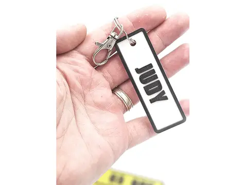 Custom Keyring Number Plate Style - Bag Tag Personalise With Your Name Reg Number