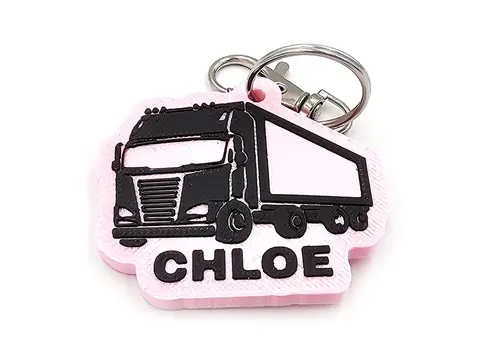 Lorry Truck Driver Keyring - Bag Tag Personalise With Your Name Reg Number