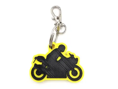 Motorbike Keyring Rider - Bag Tag Charm Personalise With Your Name