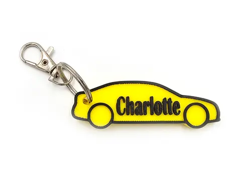 Car Keyring Rider - Bag Tag Charm Personalise With Your Name