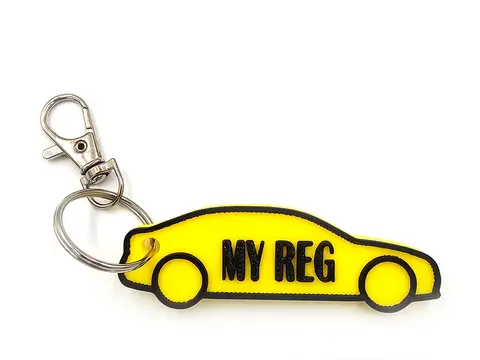 Car Keyring Rider - Bag Tag Charm Personalise With Your Name
