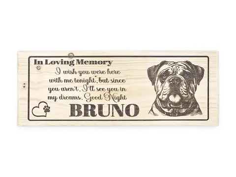 Custom Pet Memorial Plaque Personalised Solid Wooden Commemorative Sign