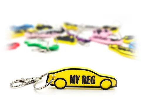 Car Keyring Rider - Bag Tag Charm Personalise With Your Name