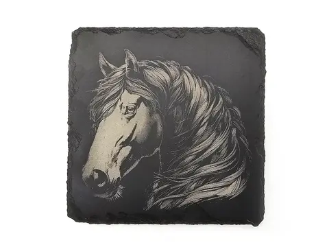 Horse Square Slate Coaster Gift Ideas For Horse Owners, Riders & Jockeys