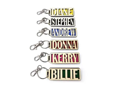 Personalised Wooden Keyring Any Name