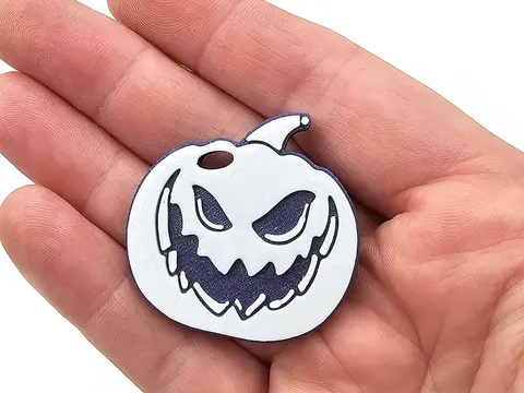 Pumpkin Halloween Keyring Flat Bag Tag Charm Party Bag Filler