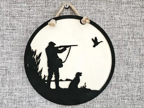 Hunting Themed Sign Shooting Scene Wall Plaque