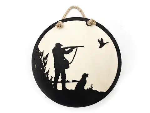 Hunting Themed Sign Shooting Scene Wall Plaque