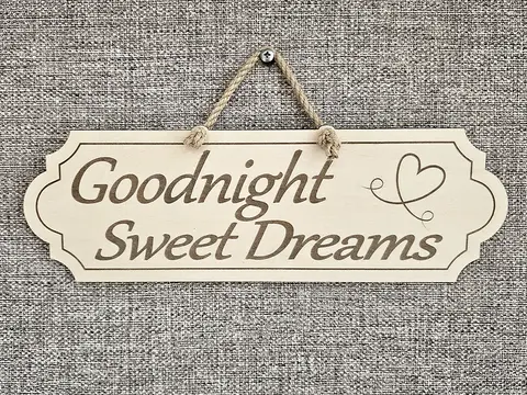 Goodnight Sweet Dreams Decorative Over Bed Sign | Plaque with Heart Design