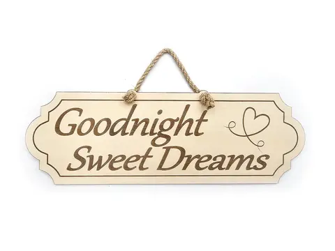 Goodnight Sweet Dreams Decorative Over Bed Sign | Plaque with Heart Design