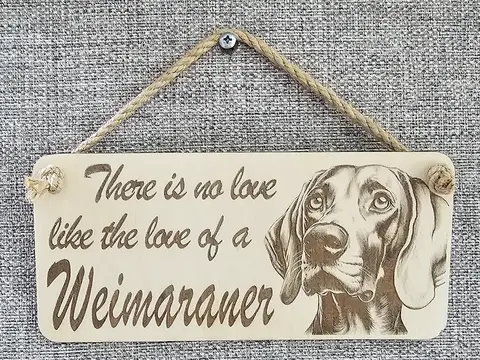 Weimaraner Decorative Sign | Wooden Hanging Wall Plaque