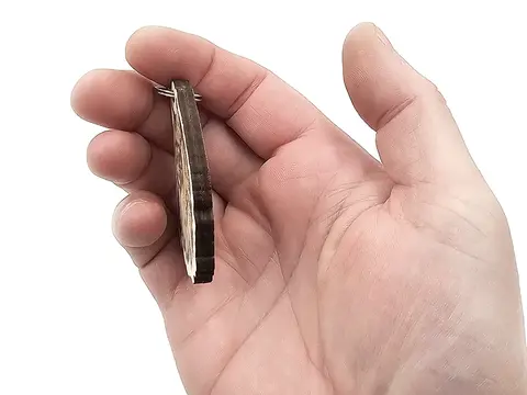 Personalised Long Haired Cat Wooden Keyring Shaped with Split Ring and Clip