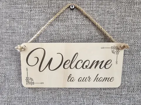 Welcome to our Home Decorative Hanging Plaque | Sign