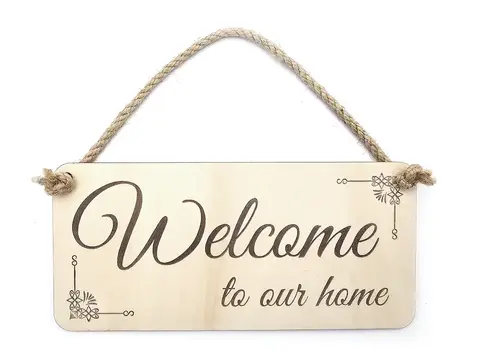 Welcome to our Home Decorative Hanging Plaque | Sign