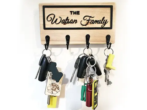 Personalised Key Holder Wall Mounted Solid Pine