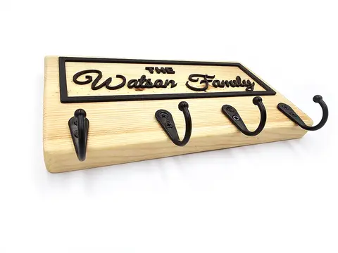 Personalised Key Holder Wall Mounted Solid Pine