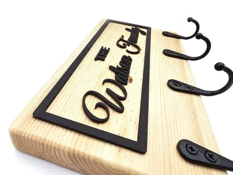 Personalised Key Holder Wall Mounted Solid Pine