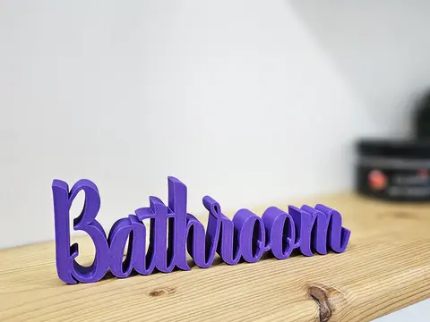Bathroom Sign Ornament Decorative Plastic Plaque