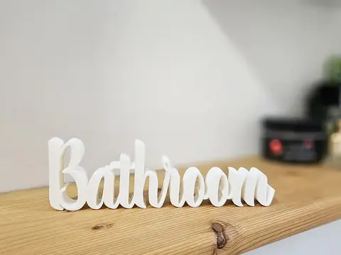 Bathroom Sign Ornament Decorative Plastic Plaque