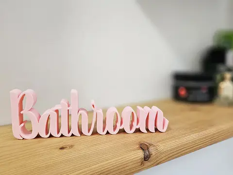 Bathroom Sign Ornament Decorative Plastic Plaque