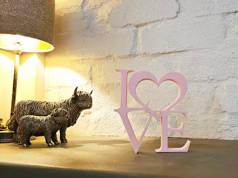 Square Love Sign with a Heart Ornament