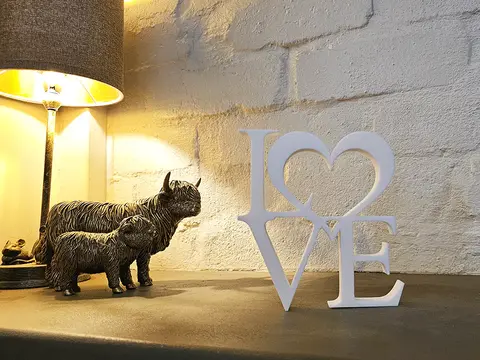 Square Love Sign with a Heart Ornament