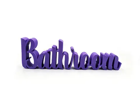 Bathroom Sign Ornament Decorative Plastic Plaque