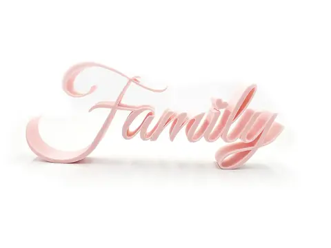 Family Sign Ornament With a Heart