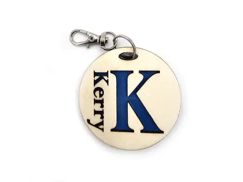 Personalised Round Wooden Keyring Any Name