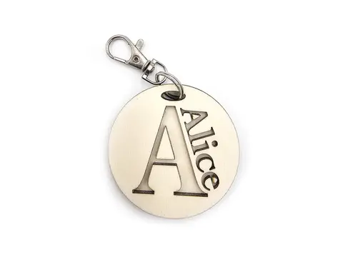 Personalised Round Wooden Keyring Any Name