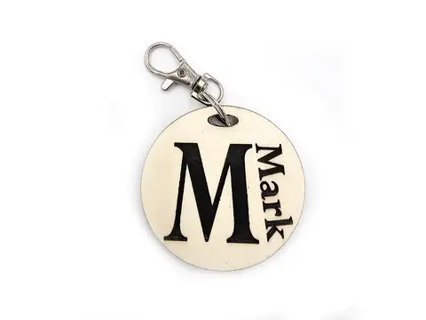 Personalised Round Wooden Keyring Any Name