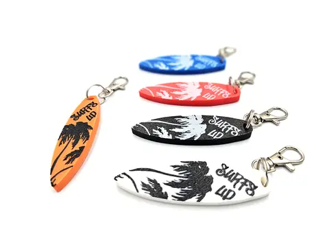 Surfs Up Keyring Surfboard Shaped - Bag Tag Charm