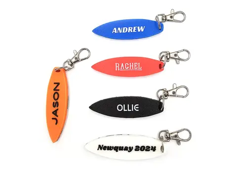 Surfs Up Keyring Surfboard Shaped - Bag Tag Charm