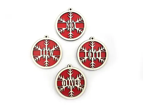 Personalised Christmas Tree Decoration Wooden Snowflake