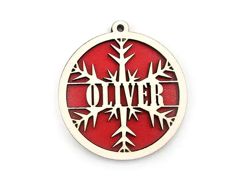 Personalised Christmas Tree Decoration Wooden Snowflake