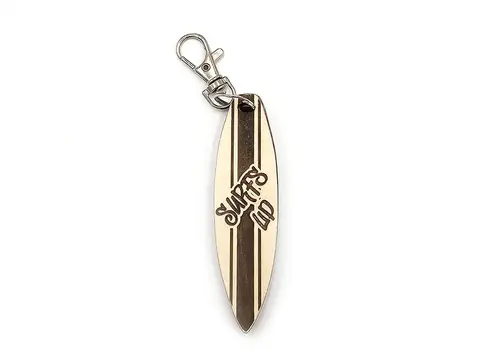 Novelty Surfboard Keyring Surfing Themed Wooden Key Chain