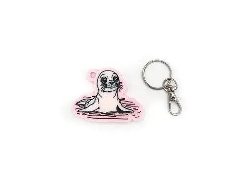 Baby Seal Keyring Novelty Bag Tag Charm