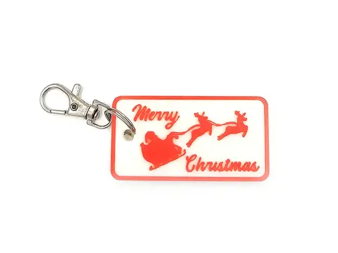 Merry Christmas Keyring Santa Novelty Bag Tag Charm