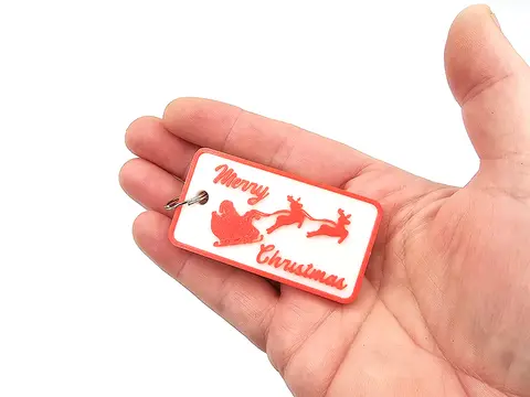 Merry Christmas Keyring Santa Novelty Bag Tag Charm