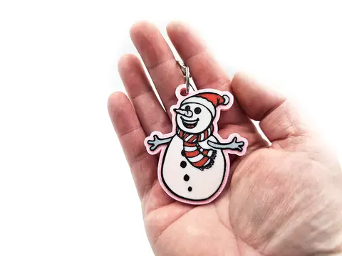 Snowman Keyring Novelty Bag Tag Charm