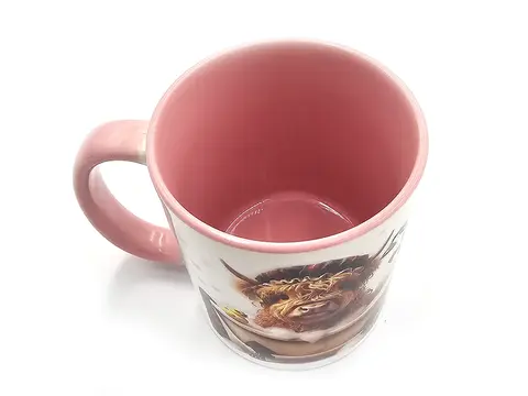 Highland Cow in a Bath Mug 11oz Pink and White
