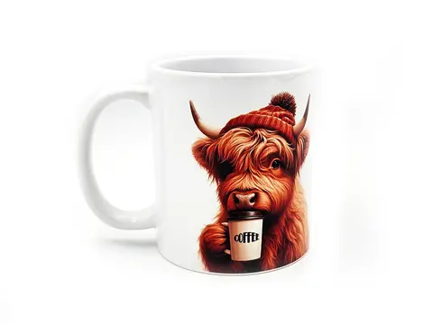 Highland Cow Mug Funny Coffee Quote 11oz White