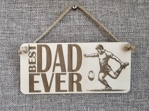 Best Dad Ever Rugby Decorative Signs and Plaques