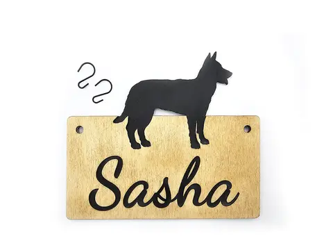Alsatian Cage Sign Personalised With Pets Name | German Shepherd