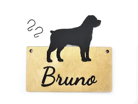 Rottweiler Cage Sign Personalised With Pets Bed Name Plaque