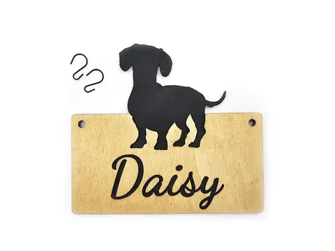 Dachshund Cage Sign Personalised With Pets Bed Name Plaque