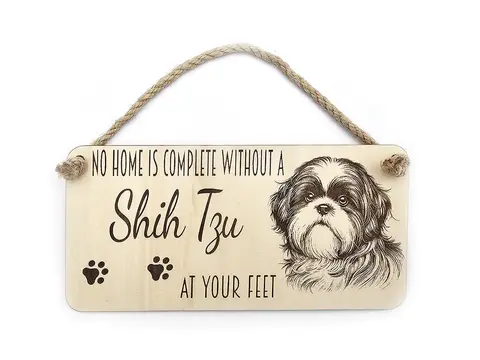 Shih Tzu Sign Decorative Plaque Home Decor