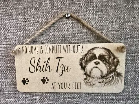 Shih Tzu Sign Decorative Plaque Home Decor