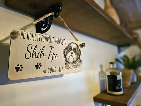 Shih Tzu Sign Decorative Plaque Home Decor