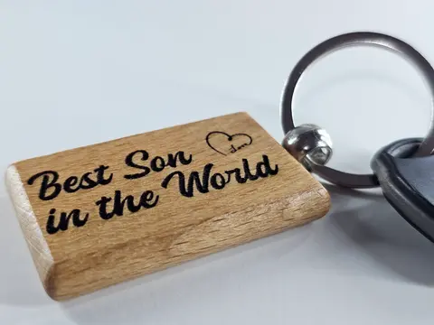 Best Son / Son in Law in the World wooden Keyring high quality engraved